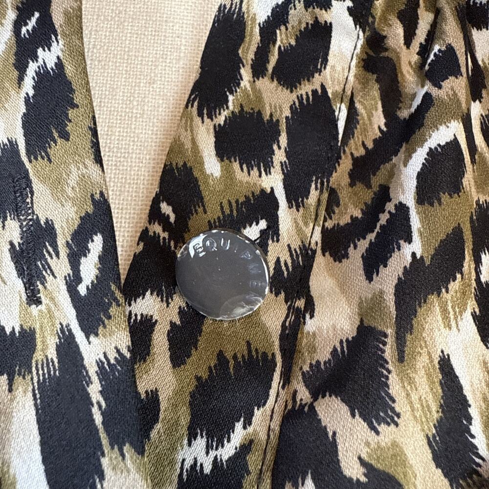 Equipment Womens Lenora Midi Maxi Shirt Dress Size M Animal Print Long Sleeve - Picture 3 of 10